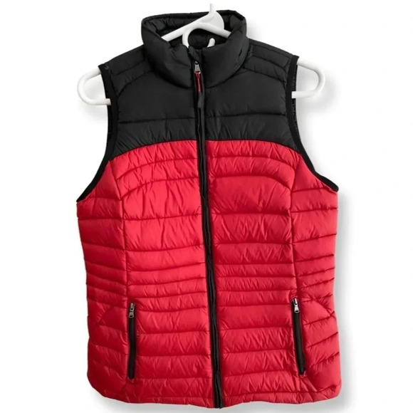 Lauren Ralph Lauren Active Red & Black Down Puffer Vest Size Small EUC Gorpcore - Picture 1 of 12